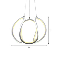 1 Light LED Dining Room Ceiling Pendant Acrylic Minimalist Chandelier - Rebooters