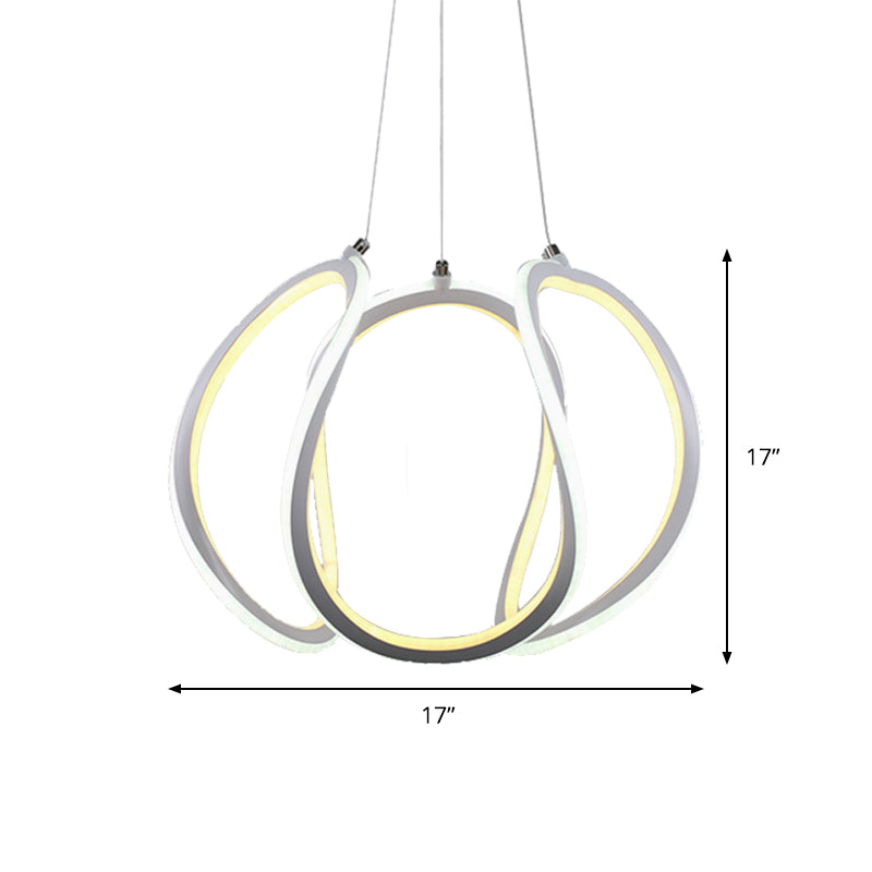 1 Light LED Dining Room Ceiling Pendant Acrylic Minimalist Chandelier - Rebooters