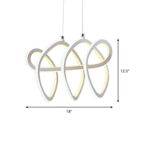 1 Light LED Dining Room Ceiling Pendant Acrylic Minimalist Chandelier - Rebooters