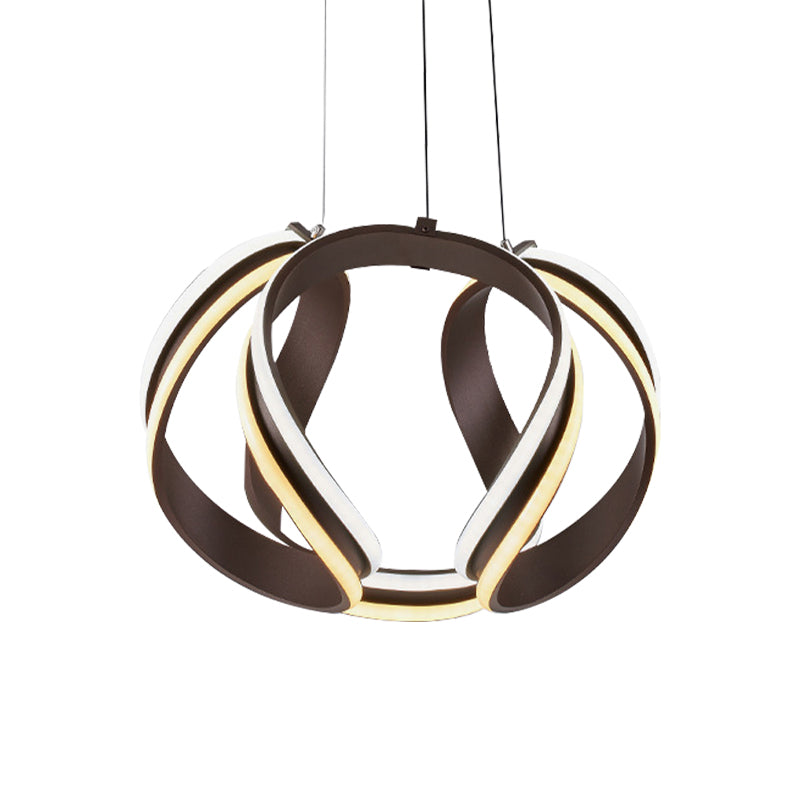 White/Brown Twisted Ceiling Lamp Simplicity Acrylic Chandelier - Rebooters