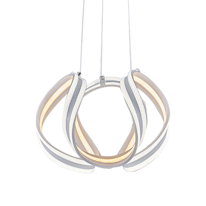 White/Brown Twisted Ceiling Lamp Simplicity Acrylic Chandelier - Rebooters