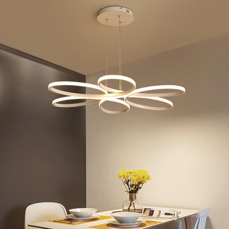 Acrylic Flower Chandelier Light Contemporary LED Ceiling Pendant - Rebooters