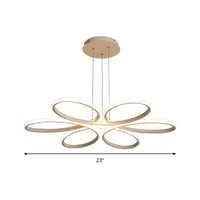 Acrylic Flower Chandelier Light Contemporary LED Ceiling Pendant - Rebooters