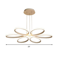 Acrylic Flower Chandelier Light Contemporary LED Ceiling Pendant - Rebooters
