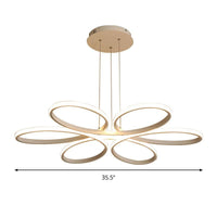 Acrylic Flower Chandelier Light Contemporary LED Ceiling Pendant - Rebooters
