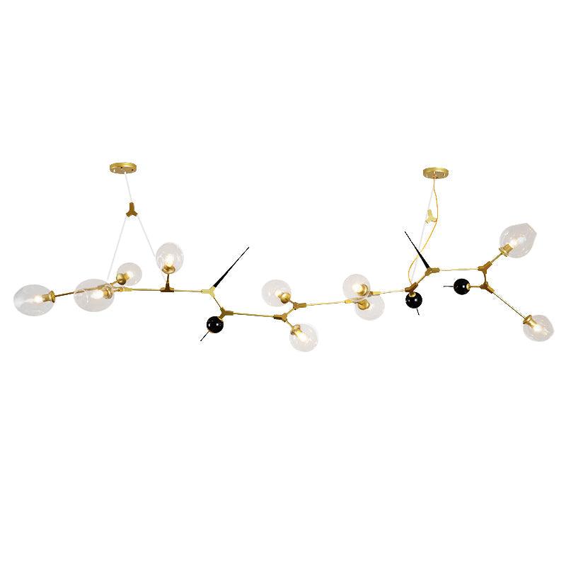 6/10 Lights Chandelier Modernist Gold Pendant with Glass Shade - Rebooters
