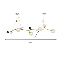 6/10 Lights Chandelier Modernist Gold Pendant with Glass Shade - Rebooters