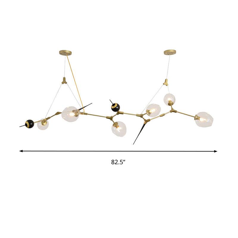 6/10 Lights Chandelier Modernist Gold Pendant with Glass Shade - Rebooters