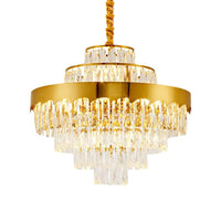 17"/23" W Layered Chandelier Light Fixture Vintage Crystal Lamp - Rebooters