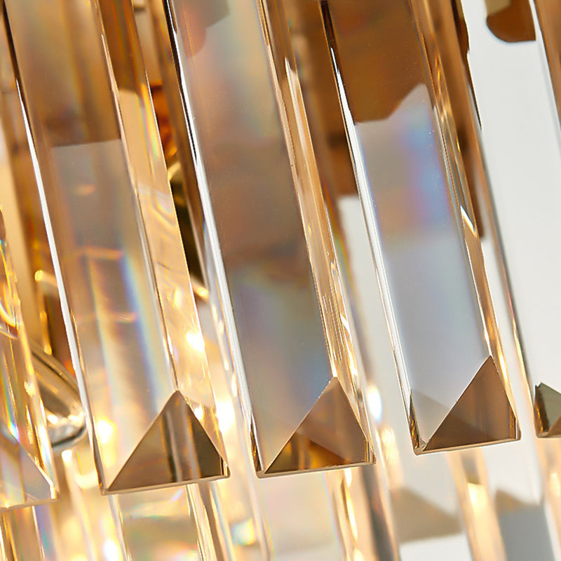 Layered Pendant Light Dining Room Multi Light Vintage Metal Chandelier with Crystal Gold - Rebooters