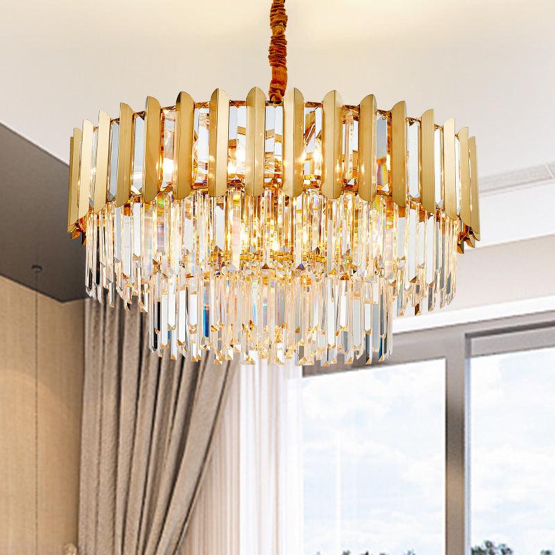 8-Light Stainless Steel Pendant Lighting Modern Brass Chandelier - Rebooters