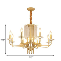 4/6/8 Lights Brass Hanging Ceiling Light Vintage Chandelier - Rebooters