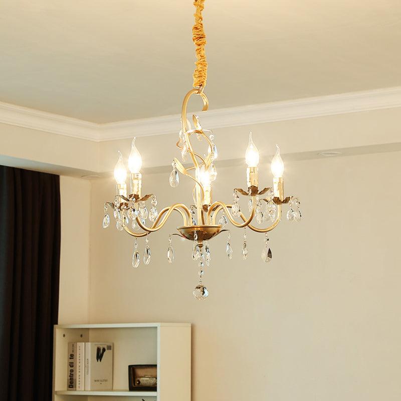 5/8-Light Metallic Chandelier Lamp Modern Gold Finish Light - Rebooters