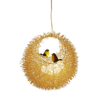 Art Deco Nest Metal Chandelier Lighting 2 Lights Ceiling Hung Fixture in Gold - Rebooters