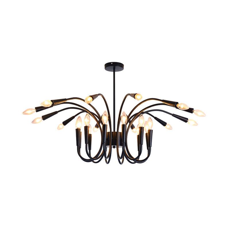 Abstract Metal Chandelier Lighting Modernist Multi Lights Black - Rebooters
