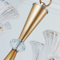 6/8 Bulbs Gold Chandelier Pendant Light Modern Bell Shade - Rebooters