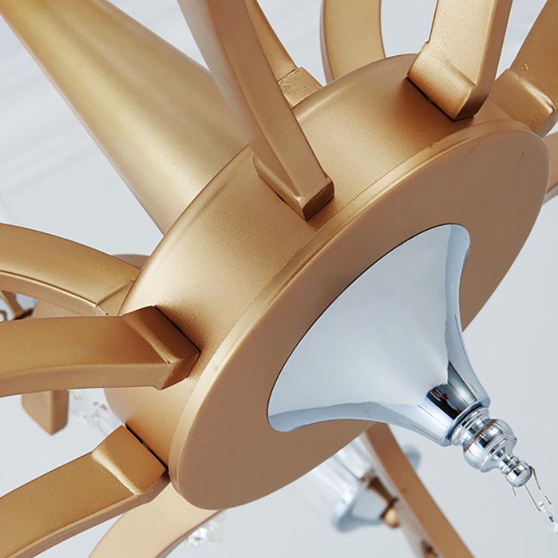 6/8 Bulbs Gold Chandelier Pendant Light Modern Bell Shade - Rebooters