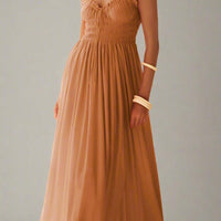 Matilda Sleeveless Maxi Dress with Flattering Ruched Detailing - Rebooters -Women's Dresses