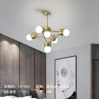 6/8/10-Light Living Room Hanging Light Kit Black Gold Chandelier - Rebooters