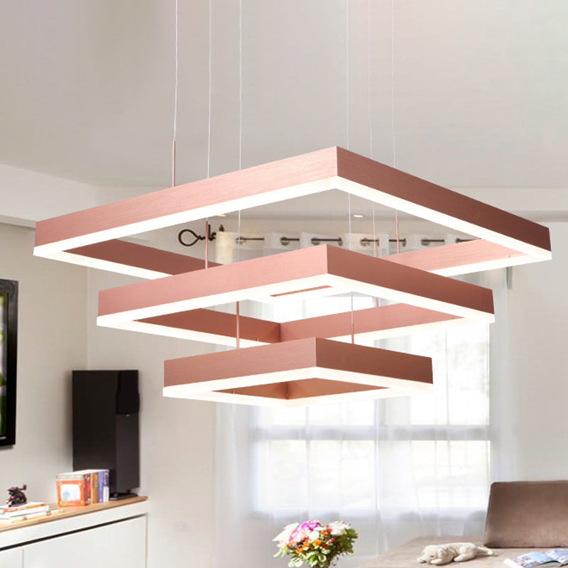 1/2/3-Light Bedroom Chandelier Rose Gold Acrylic Shade - Rebooters