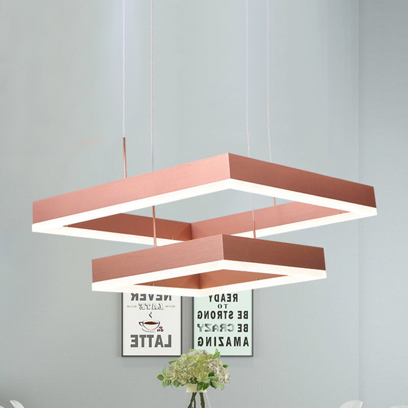 1/2/3-Light Bedroom Chandelier Rose Gold Acrylic Shade - Rebooters