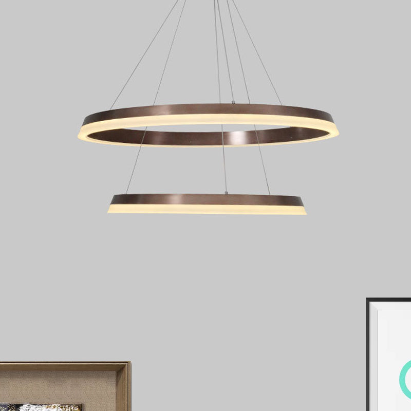 1/2-Head Bedroom Chandelier Lighting Fixture with Round Acrylic Shade - Rebooters