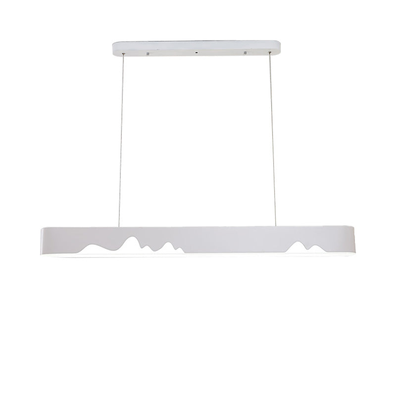 White Black Green Rectangular Linear Chandelier Modern Led Metal Hanging Ceiling Light 35.5 47 Wide - Rebooters