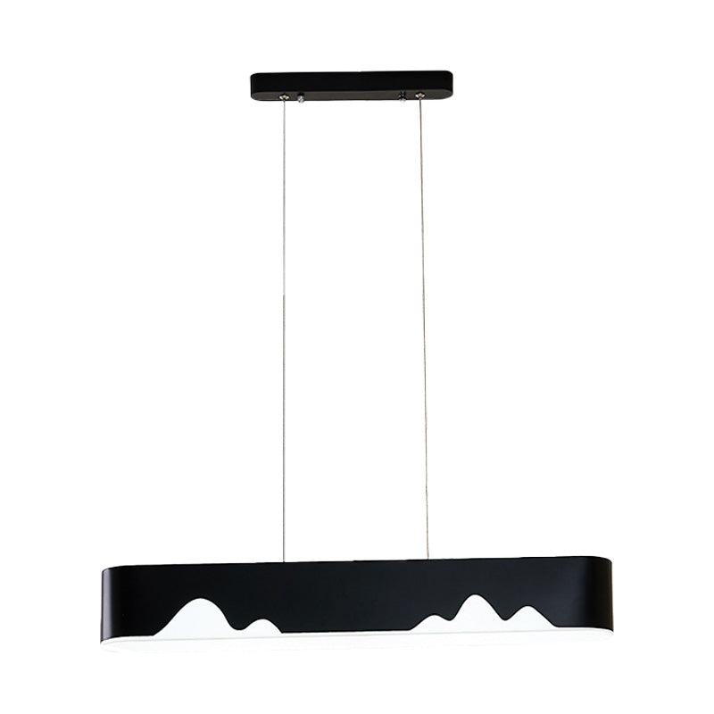 White Black Green Rectangular Linear Chandelier Modern Led Metal Hanging Ceiling Light 35.5 47 Wide - Rebooters