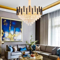 6/10 Heads Metal Hanging Pendant Light Contemporary Gold - Rebooters