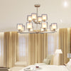 2-Tier Cylinder White Glass Chandelier with Radial Design - Rebooters