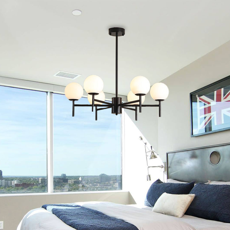 Black/Gold Globe Chandelier Lighting Contemporary 6/8/9 Lights - Rebooters