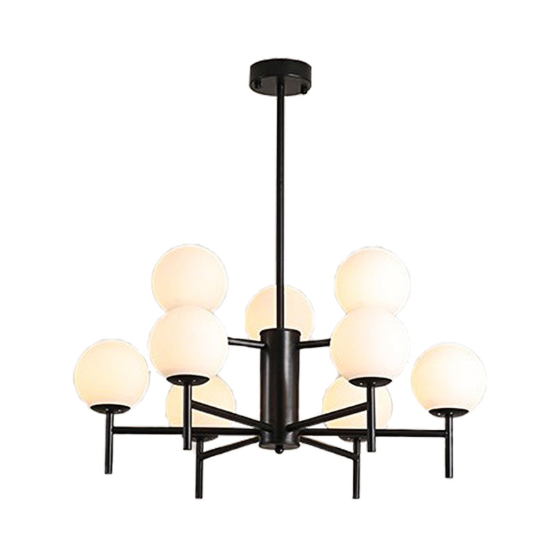 Black/Gold Globe Chandelier Lighting Contemporary 6/8/9 Lights - Rebooters