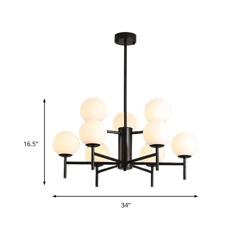 Black/Gold Globe Chandelier Lighting Contemporary 6/8/9 Lights - Rebooters