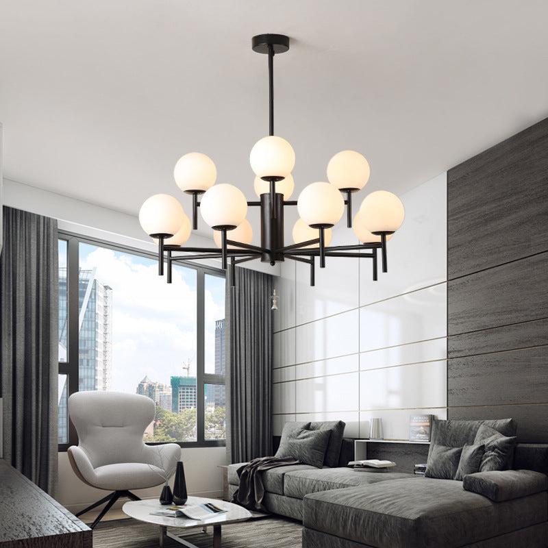 Black/Gold Globe Chandelier Lighting Contemporary 6/8/9 Lights - Rebooters