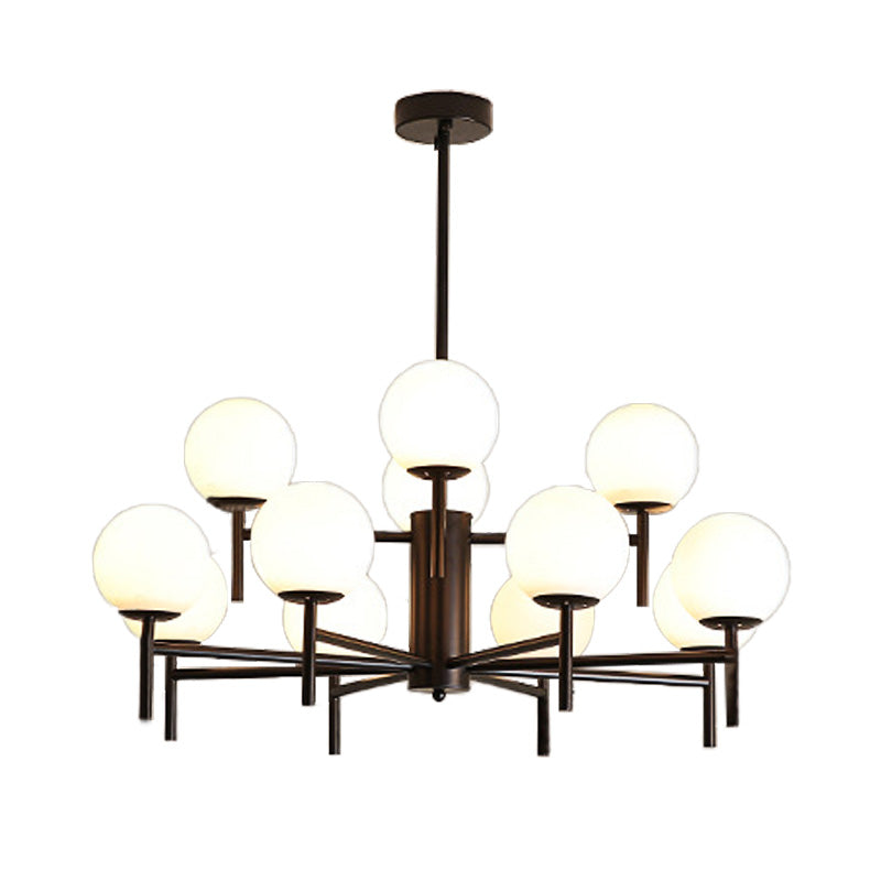 Black/Gold Globe Chandelier Lighting Contemporary 6/8/9 Lights - Rebooters