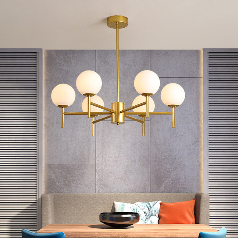 Black/Gold Globe Chandelier Lighting Contemporary 6/8/9 Lights - Rebooters