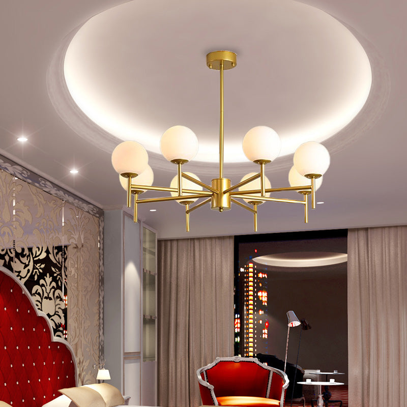 Black/Gold Globe Chandelier Lighting Contemporary 6/8/9 Lights - Rebooters