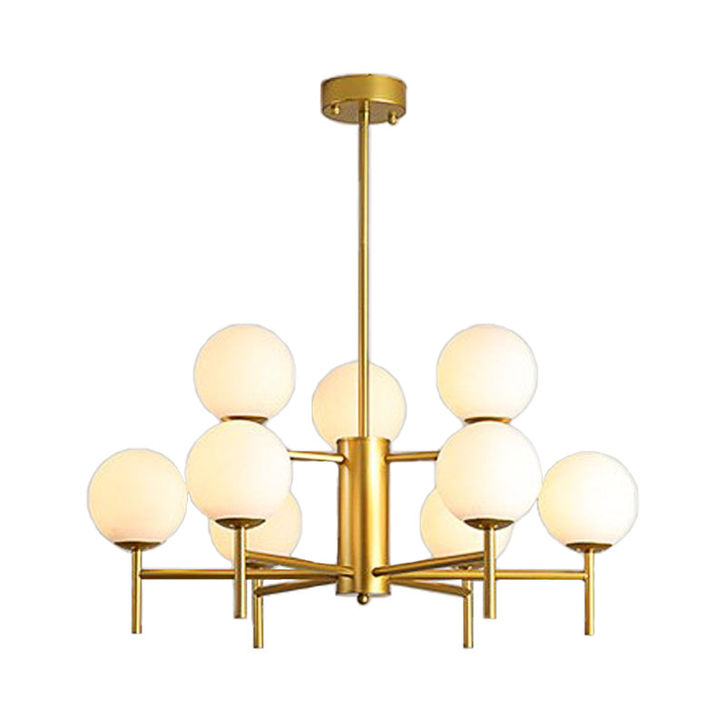 Black/Gold Globe Chandelier Lighting Contemporary 6/8/9 Lights - Rebooters