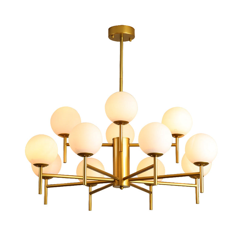 Black/Gold Globe Chandelier Lighting Contemporary 6/8/9 Lights - Rebooters
