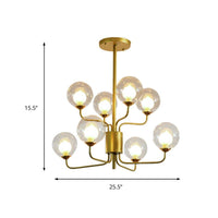 2-Tier Ball Clear Glass Chandelier with Radial Design - Rebooters