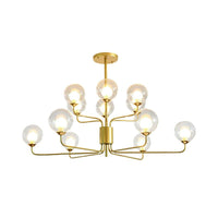 2-Tier Ball Clear Glass Chandelier with Radial Design - Rebooters