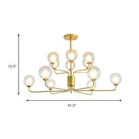 2-Tier Ball Clear Glass Chandelier with Radial Design - Rebooters