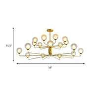 2-Tier Ball Clear Glass Chandelier with Radial Design - Rebooters