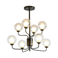 2-Tier Ball Clear Glass Chandelier with Radial Design - Rebooters