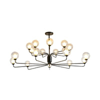 2-Tier Ball Clear Glass Chandelier with Radial Design - Rebooters