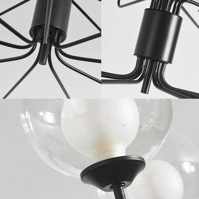 2-Tier Ball Clear Glass Chandelier with Radial Design - Rebooters