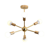 26"/38.5" Wide Metal Starburst Chandelier Light Gold Lamp - Rebooters