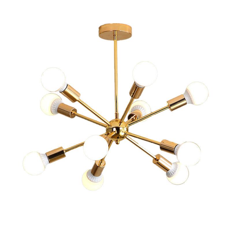 26"/38.5" Wide Metal Starburst Chandelier Light Gold Lamp - Rebooters