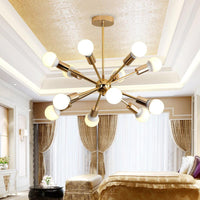 26"/38.5" Wide Metal Starburst Chandelier Light Gold Lamp - Rebooters