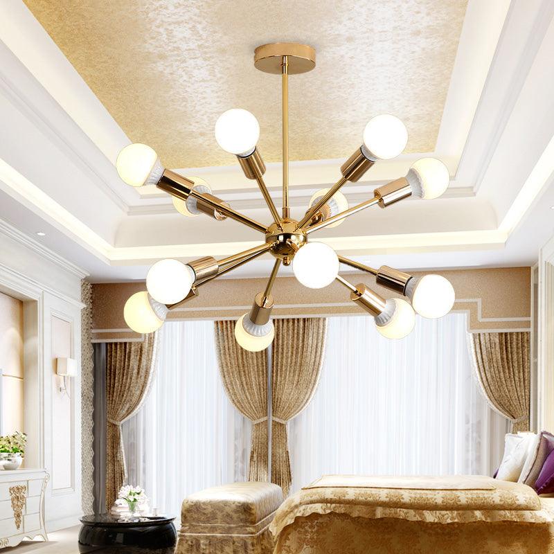 26"/38.5" Wide Metal Starburst Chandelier Light Gold Lamp - Rebooters